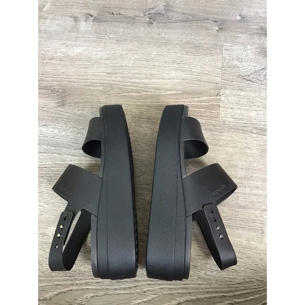 Crocs Brooklyn Low Wedge Women's Size 11 Sandals Black #206453